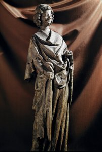 Gotik Sanat: “” Melek”” Ahşap heykel. 13. yüzyıl Dim. 72 cm Paris, Louvre Müzesi by Unknown artist