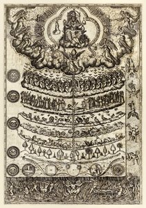 Diego Valadés tarafından "Vaazların ve duaların kullanımı için Christian Rhetorica" ​​dan Büyük Varlık Zinciri" by Unknown artist