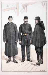 Barış Muhafızları (1873-1894). Renklerle gravür, illüstrasyon için, Seine polisi Louis Lepine (1846-1933) himayesinde, Alfred Rey (1864-?) ve Louis Feron tarafından yayınlanan “Barış Gücü Kolordu Tarihi”” kitabı by Unknown artist