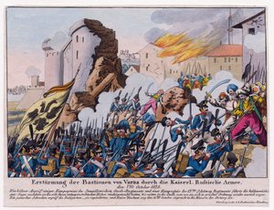 Guerre russo-turque de 1828-1829 - Rus ordusunun Eylül 1828'de Varna burçlarına saldırması, Anonim by Unknown artist