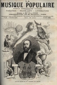 Gustave Nadaud (1820-1893), Fransız söz yazarı ve şarkıları - “La musique populaire”de gravür”” ünlü haftalık gazete - 1882 by Unknown artist