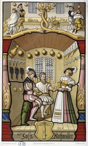 Kuaför ve berber sahneleri - 1559 minyatürünün tıpkıbasımı by Unknown artist