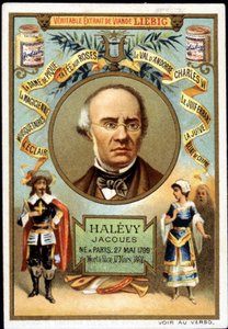 Halevy, bir Liebig ürününün tanıtımının bir parçası olarak Fransız besteci (1799-1862) Jacques Fromental Levy
