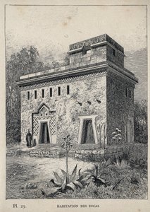 İnkaların Barınması - Bay Charles GARNIER tarafından "1889 Evrensel Sergisinde insan yerleşiminin tarihi" bölümünde 1889 gravürü - Librairie centrale des beaux-arts Paris 1889 by Unknown artist