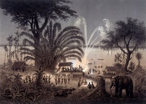Bassac, Siyam Laos Festivali sırasında nehrin aydınlatması. F. Garnier 1873 başkanlığında yayınlanan “” 1866-1868 yıllarında Çinhindi