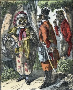 “İyi Anne Koyun” masalının illüstrasyonu. “” Küçükler için evden masallar” da. 19. yüzyılın anonim gravürü. by Unknown artist
