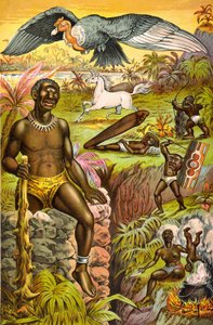 1889 dolaylarında, ""Afrika batıl inançları resmedildi"" (tepegöz, tek boynuzlu at...) başlıklı Afrika