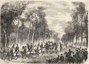 Napolyon III (1808-1873) ve Imperatrice Eugenie (1826-1920) huzurunda Compiegne