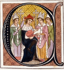 İngiltere Kralı I. Edward'ın (1239-1307) 1272'de inconoration'ı. 19. yüzyılın gravürü. Biblioteca nazionale Braidense. Milano by Unknown artist
