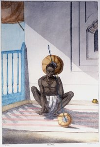 Hint kültürü, uygarlığı ve toplumu: geleneksel Hint yaylı çalgılı müzisyen. 1808