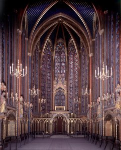 Paris Sainte Şapeli'nin iç görünümü: Yüksek Şapel, Mimari by Unknown artist