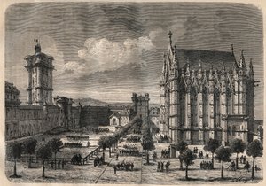 19. yüzyılda Vincennes kalesinin iç görünümü - 1875 gravürü by Unknown artist