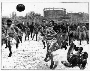 Anglo-Sakson ülkeleri arasındaki uluslararası futbol maçı by Unknown artist