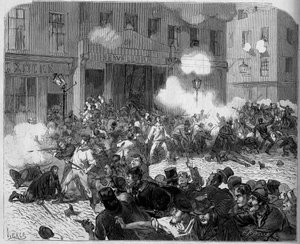 İrlanda 1872: Belfast sorunları, Orangistler ve Katolikler arasındaki mücadele. by Unknown artist