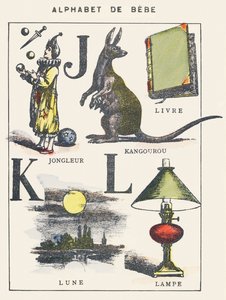 JK L: hokkabaz, kanguru, kitap, ay, lamba by Unknown artist