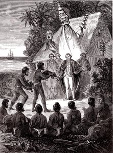 James Cook, Island Sandwich yerlileriyle birlikte by Unknown artist