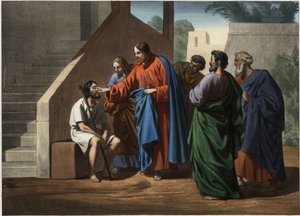 Doğuştan kör olan İsa savaşçısı. 19. yüzyılın ortalarından anonim gravür. by Unknown artist