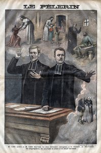 Jules Auguste Lemire (1853-1928) ve Hippolyte Gayraud (1856-1911), Fransız din adamları ve politikacılar, milletvekilleri - 1899 tarihli “Le-Pelerin” gravürü by Unknown artist