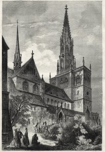 Konstanzer Munster - Konstanz Minster veya Konstanz Katedrali - Almanya - Notre-Dame Katedrali (Notre Dame) de Constance - 1868 - by Unknown artist