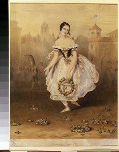 İtalyan balerin Fanny (Francesca) Cerrito (1817-1909) (Bale Dansçısı Fanny Cerrito). Anonim litografi, 1830 sonu. 19. yüzyıl neoklasizmi. Devlet Tiyatro ve Müzik Sanatı Müzesi, Saint Petersburg. by Unknown artist