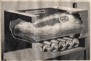 Yapay annelik: çocukların kuluçka makinesi - “La Science francaise” Gravür by Unknown artist