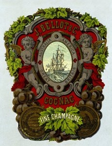 “” Bellot Konyak - İnce Şampanya” etiketi, sd. 19. yüzyıl. by Unknown artist