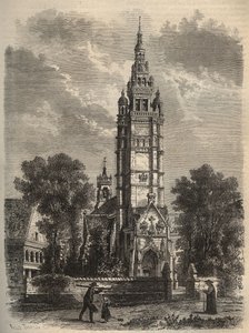 Ogival sanat düşüşte - Notre-dame de Roscoff en bretagne - 19. yüzyıl dininin gravürü by Unknown artist