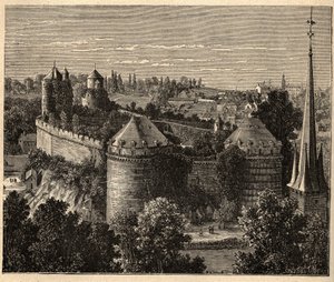 Le Chateau a Fougeres - Brittany - Fransa - “” PATRIE” üzerine gravür - FRANSA
