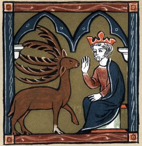 Efsane Arthurian: Beş orman geyiğinde Merlin metamorfozu Jules Cesar