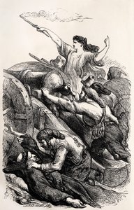 İngiliz şairin 'Childe Harold' şiirinden bir sahnenin Lord Byron çizimi (gravür) by Unknown artist