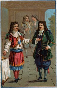 Louis XIV ve Moliere”: Kral Louis XIV (1638-1715) ve Vaftizci Yahya Poquelin dit Moliere (1622-1673) by Unknown artist