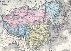 Çin ve Japonya haritası. 19. yüzyılın ortalarında. by Unknown artist