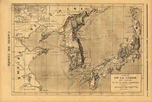 Kore, Japonya ve Doğu Çin Haritası. “” Le petit dergisinde” gravür” 3/09/1894. Selva