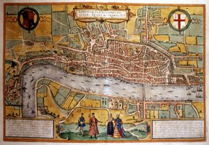 16. yüzyılda Londra haritası. by Unknown artist