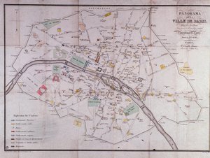 1840 yılında Paris şehrinin haritası. by Unknown artist