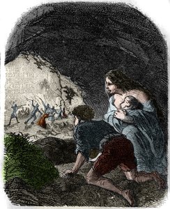 16. yüzyılda Vaudois Katliamları. by Unknown artist