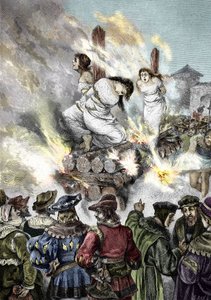 Ortaçağ Engizisyonu: Bir Fransız Şehrinde Cadıların Yakılması by Unknown artist