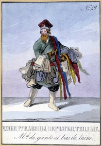 19. yüzyılda eldiven ve yün çorap tüccarı. by Unknown artist