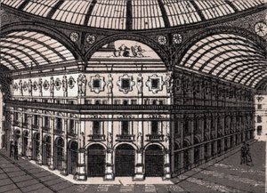 Milano, İtalya: galeri görünümü Victor Emmanuel (Victor Emmanuel Arcade). “” Dünya 168 görüş gösteriyor”” Tarihsiz (19. yüzyıl sonu) by Unknown artist
