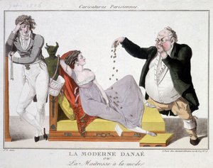 Modern Danaé veya modaya uygun maire (fuhuş) - karikatür by Unknown artist