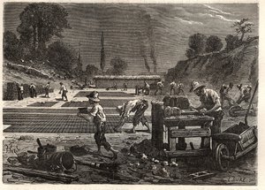 Moulage des bricques - Tuğlaların kalıplanması - Louis Figuier tarafından 