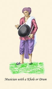 Khole veya Davul ile Müzisyen by Unknown Artist