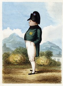 Napolyon Bonapart Saint Helena adasında - Bilinmeyen topçu subayı - 1817 - Kağıt üzerine suluboya - 30x22,6 - Özel Koleksiyon by Unknown artist