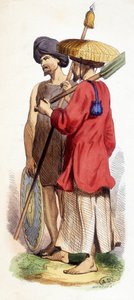 Doğal (Vietnam yerlisi) ve Cochinese askeri. Vietnam - 1840. by Unknown artist