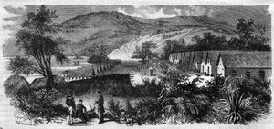 Yeni Kaledonya - Nou adasının penitencier - 1870 gravürü by Unknown artist