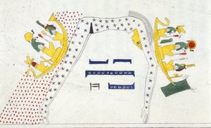 Fındık, Mısır Cennet Tanrısı ve Güneşin Barque - Ippolito Rosellini (Rossellini) tarafından “” Mısır ve Yukarı Nubia Anıtları” nda. by Unknown artist