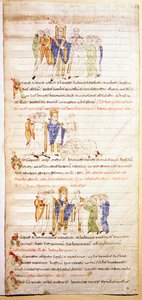 12. yüzyılın başlarından bir ışıklı İncil sayfası (Ms.723-Foglio 138v.). karartmak 52,8x38 cm Roma, Biblioteca Casanatense by Unknown artist