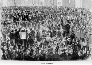 1870 yılında Paris Menkul Kıymetler Borsası (sepet). by Unknown artist