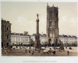 Place du Chatelet ve Saint-Jacques Kulesi by Unknown artist