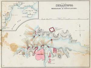 ""tahkimatlar ve surlar ile Sivastopol Haritası, Kırım"" by Unknown